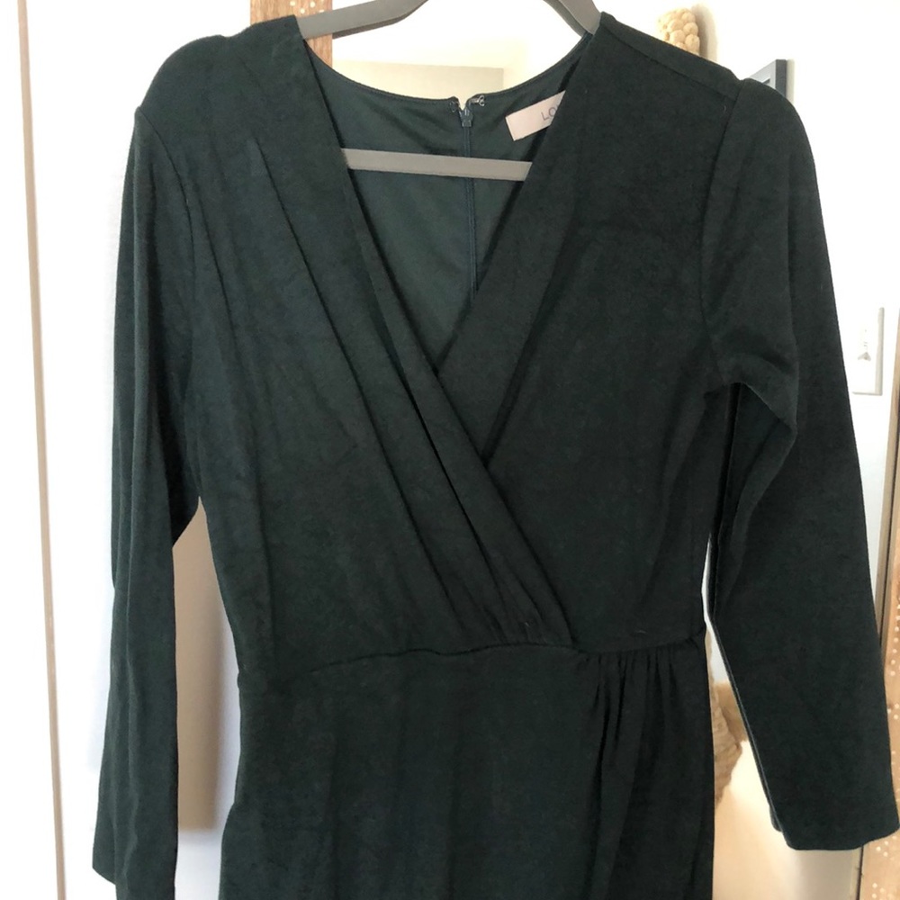 Dark green Loft wrap dress